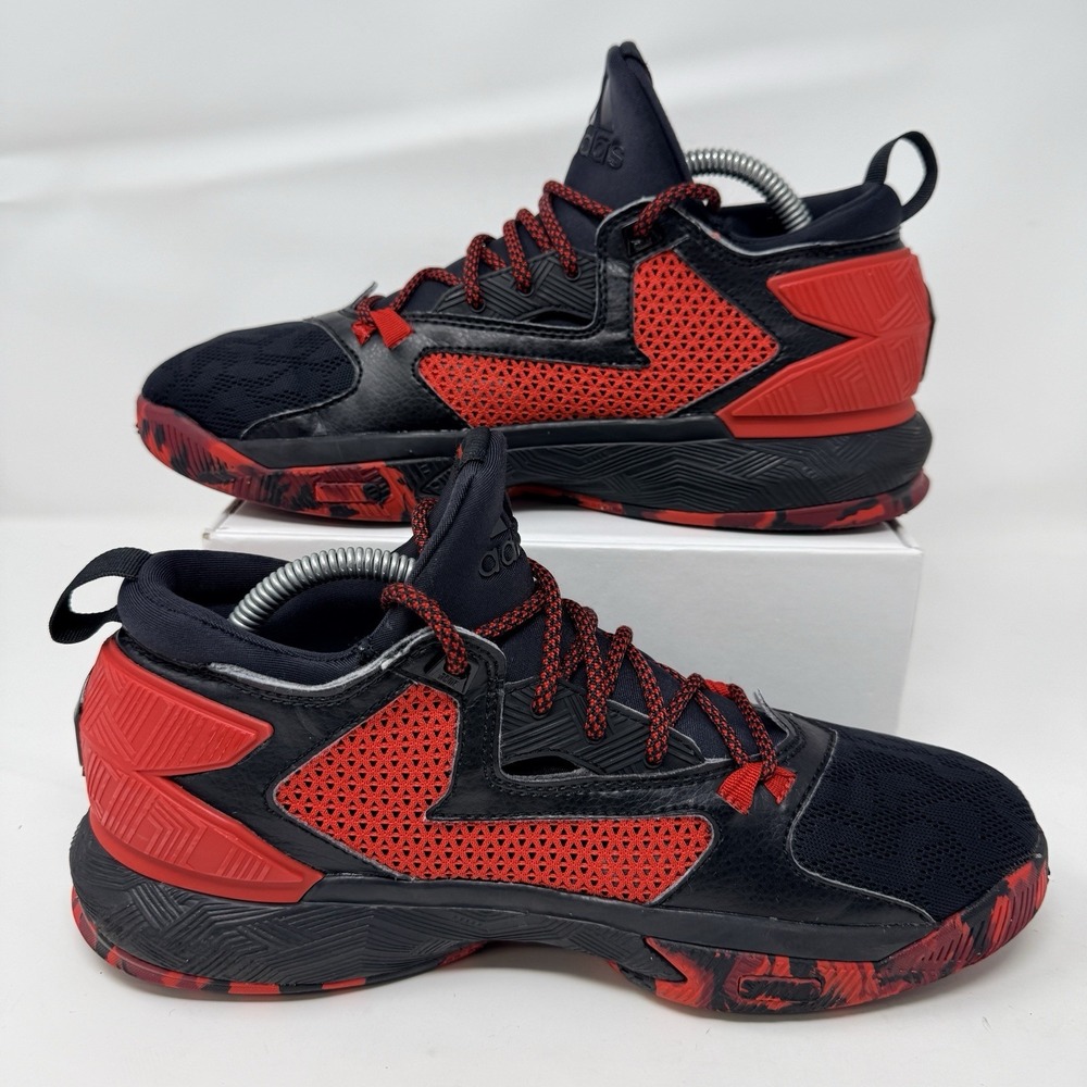 adidas D Lillard 2 Black Light Scarlet Cardinal Men's 8 Basketball Shoes B42387